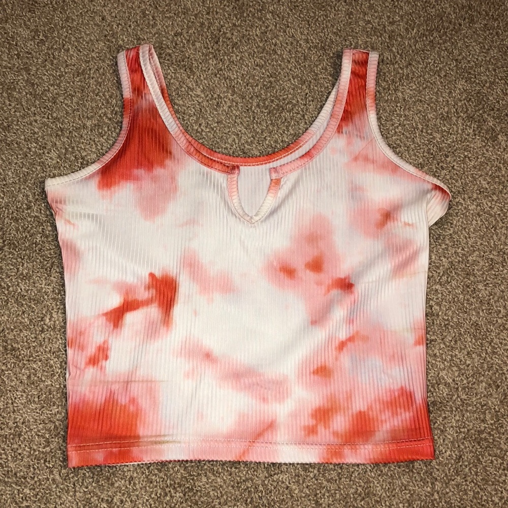 SHEIN tank top pink and white
